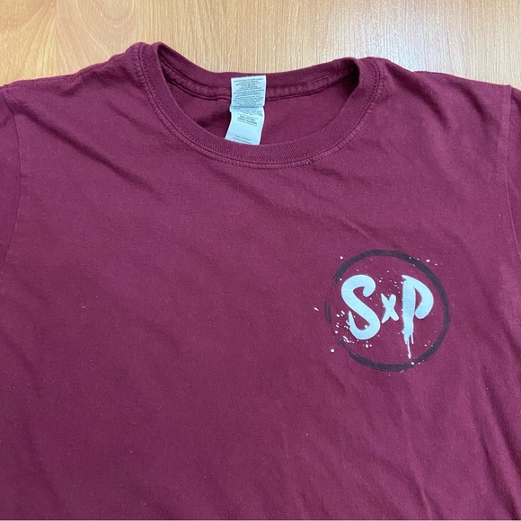 Vintage Men’s Simple Plan Distressed Spell Out Y2K Maroon T-Shirt Medium - Picture 4 of 10